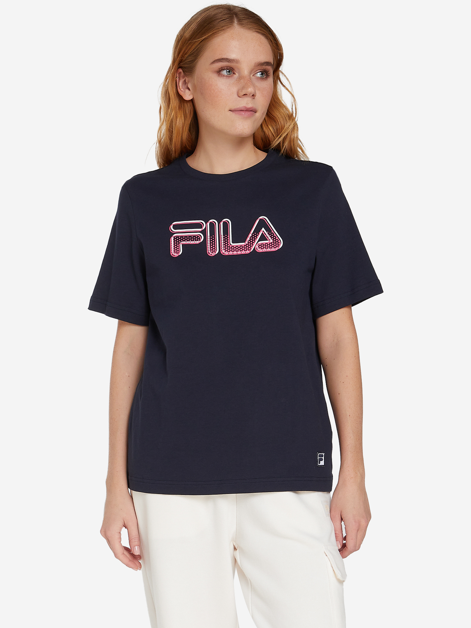 Футболка женская FILA темно-синий цвет — купить за 28.9 руб. в интернет ...