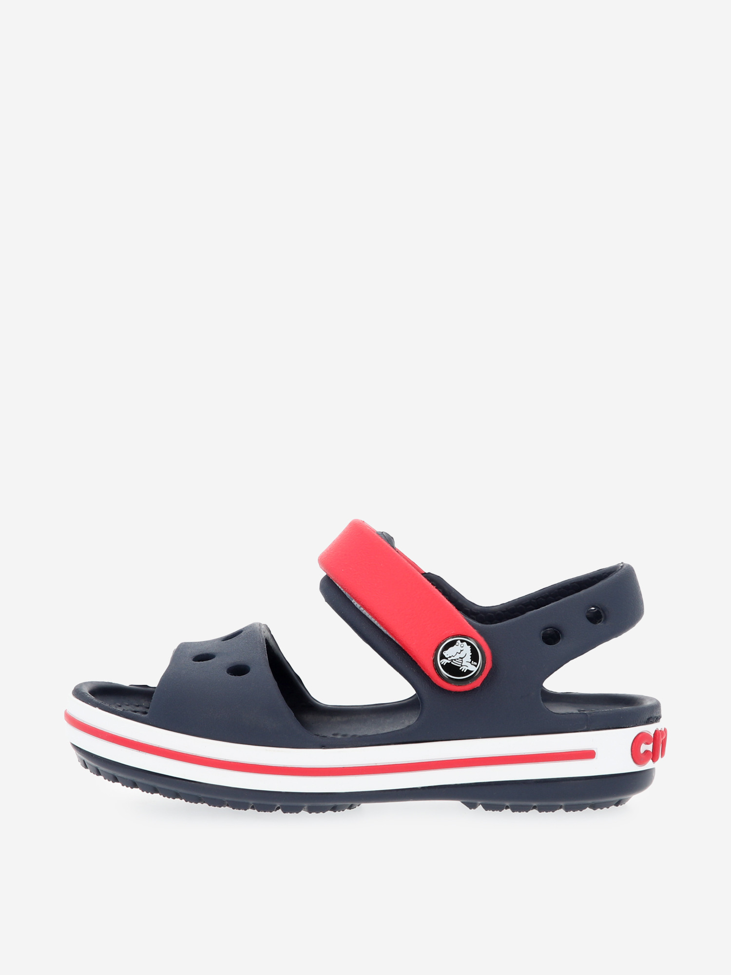 Туфли открытые пляжные детские Crocs темно-синий/красный/белый цвет — купить за 91 руб. в интернет-магазине Спортмастер
